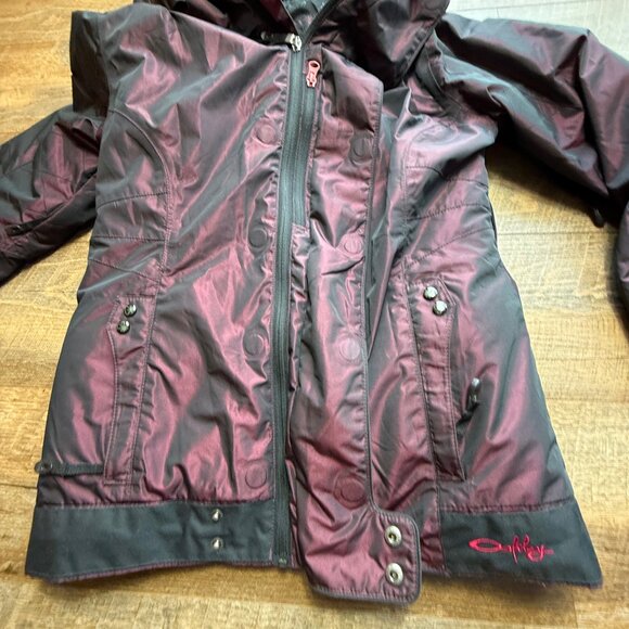 Wmn's Oakley Gretchen Bleiler Ski jacket Burgundy Metallic Sz Small Thinsulate - Picture 9 of 16